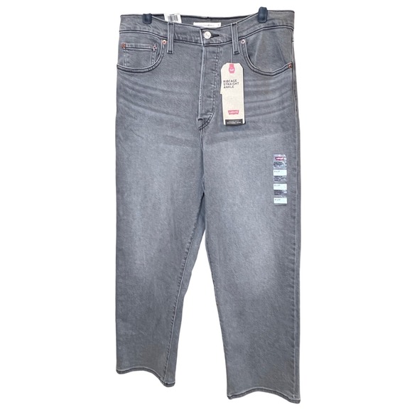 NWT Levi's Ribcage Straight Ankle Jeans Womens 31x27 Super High Rise Button Fly - Picture 1 of 16
